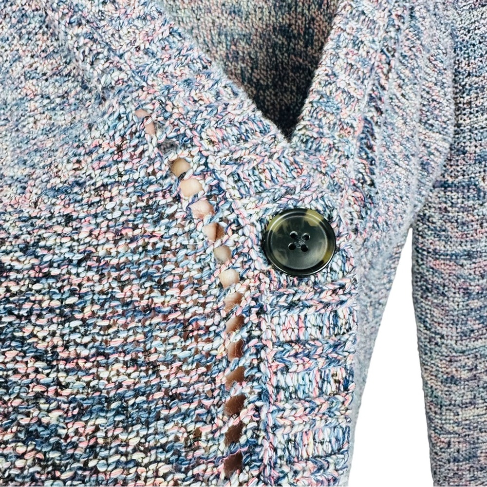 American Eagle Slouchy Marled Knit V Neck Button Up Grandpa Cardigan Sweater M - Picture 3 of 9
